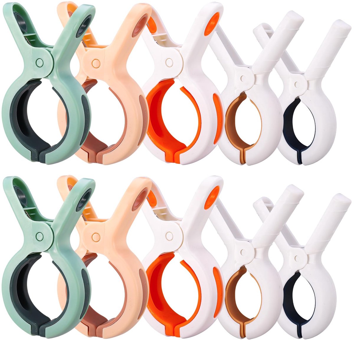 Unyqoos® Set van 10 kleurrijke winddichte handdoekklemmen voor strand en thuisgebruik