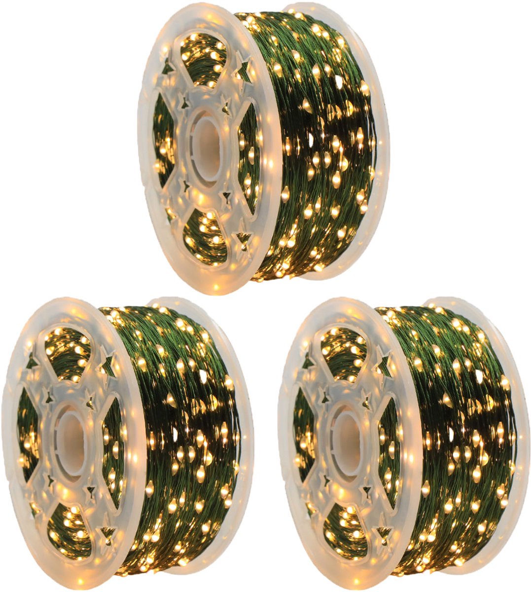 ANMI® LED Lichtslang Kerstverlichting 50m (3 Stuks) – 500 LED Warm Wit – Voor Kerstboom, Tuin & Balkon – Binnen/Buiten – Met Afstandsbediening