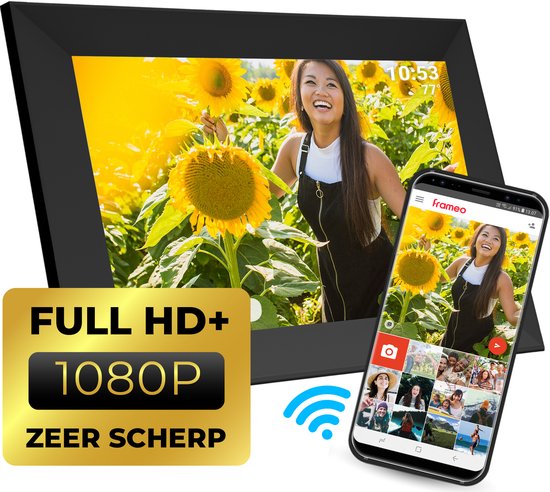 Denver Digitale fotolijst 10.1 inch - 1920x1200 Full HD+ - Frameo App - Fotokader - WiFi - 16GB - IPS Touchscreen - PFF1063B