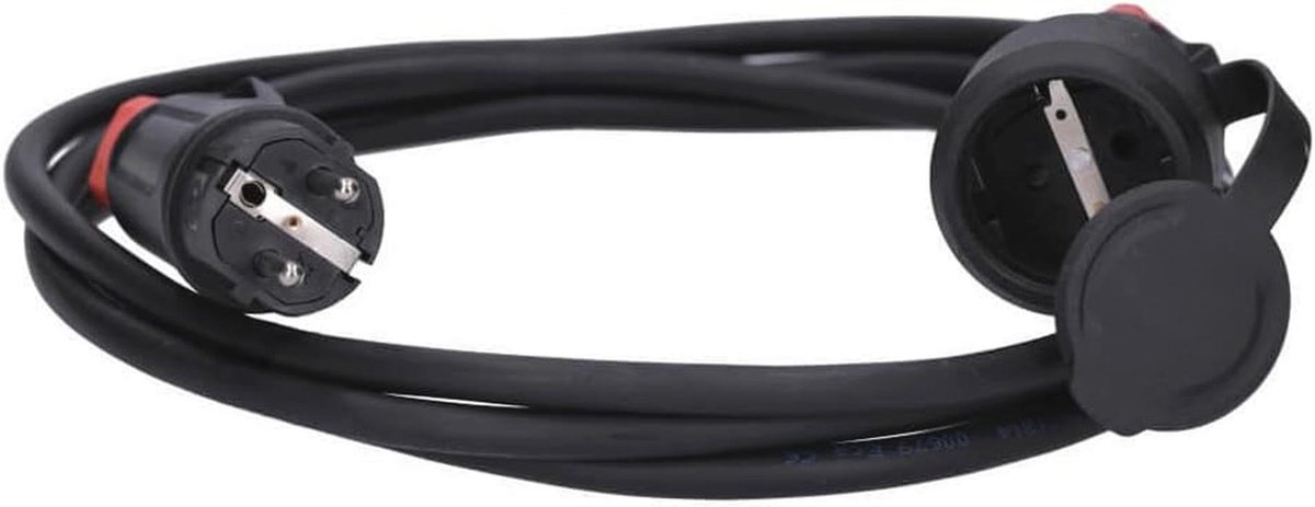Schuko verlengkabel 3-polig voor buiten 230V IP54 - 3m rubberen stroomkabel