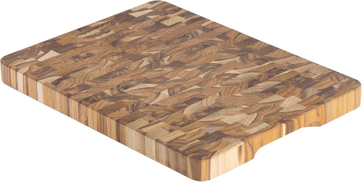 Slagersplaat FSC Teakhout 40 x 30 cm - Houtskool Grillplaat en Snijplank