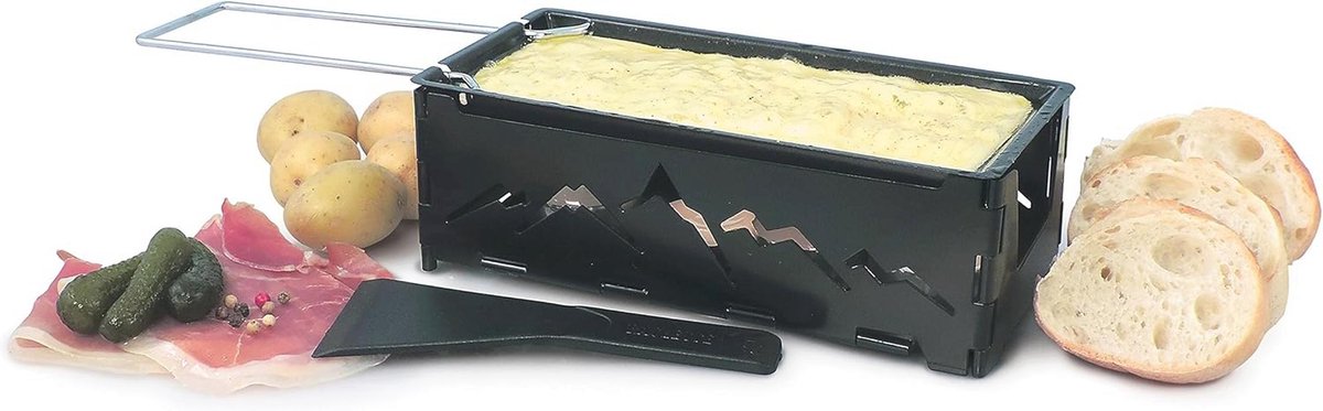 Nordic raclette-kaassnijder met spatel en theelichtje – Draagbaar en vaatwasmachinebestendig