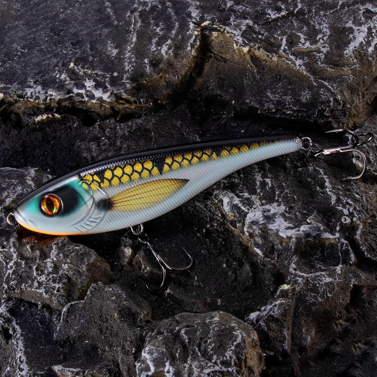 Grote Jerkbait Wobbler voor Snoek en Roofvis 155mm/76g - Langzaam Zinkend Kunstaas met Rammel