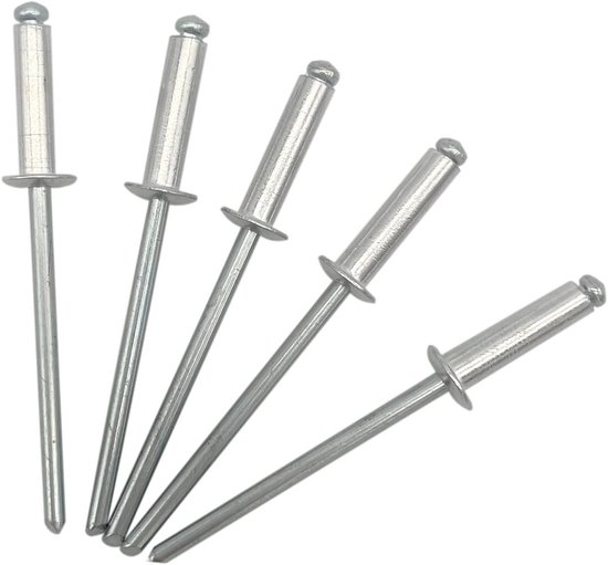 Pack van 100 stuks) Blinde klinknagels 3,2 x 12 mm, koepelkop open type, DIN 7337, aluminium klinknagel en stalen doorn, popklinknagels (100, 3,2 x 12 mm