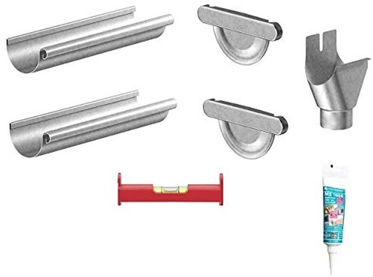 Dakgoot set 80 mm voor tuinhuisjes en carports