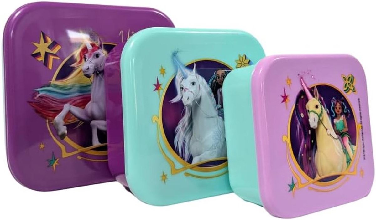 Set van 3 stapelbare snackboxen voor kinderen - 11,5 cm - ideaal voor school en vakantie