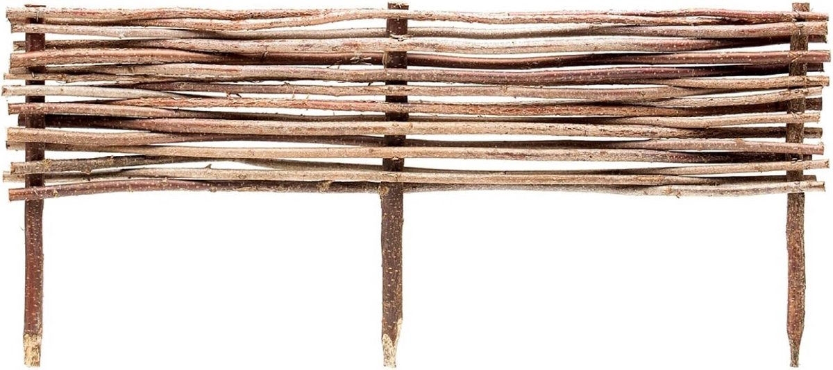 Houten bloembedomranding - Natuurlijke hazelnoot bloembegrenzing voor tuin perken