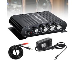 Bluetooth Mini HiFi Audio-versterker 20WX2 + 40W 2.1-kanaals met AUX & Stroomadapter