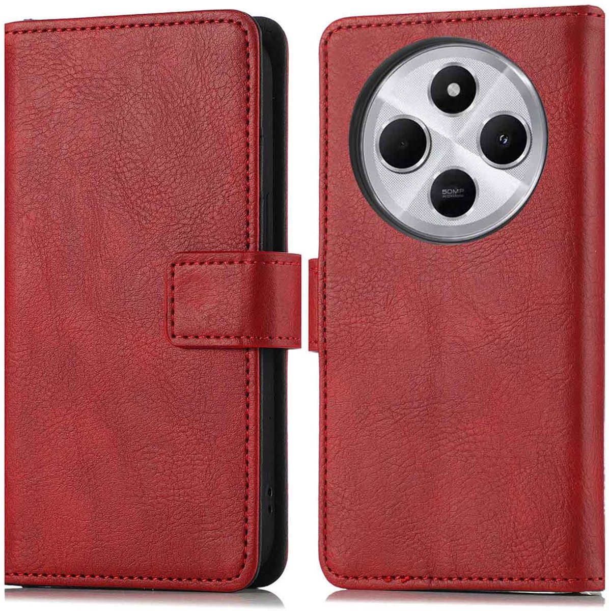 imoshion Hoesje - Geschikt voor Xiaomi Redmi 14C - Luxe Bookcase - Rood