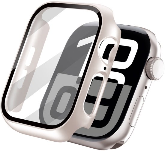 Screen protector - Geschikt voor Apple Watch 10 / 11 - 46 mm - Full Cover Hard Case / Beschermend Hoesje - Sterrenlicht