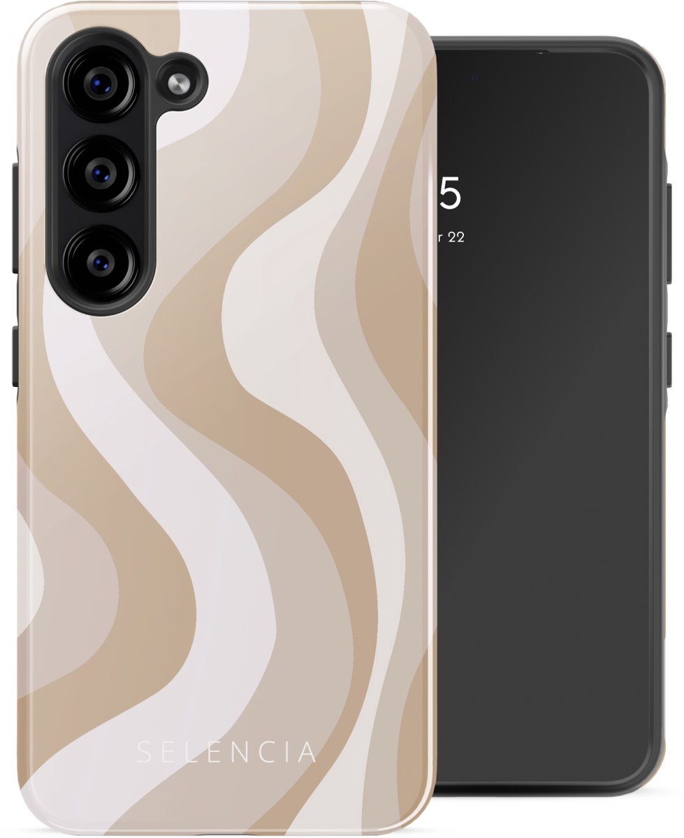 Selencia Hoesje - Geschikt voor Samsung Galaxy S23 - Backcover - Desert Waves Beige