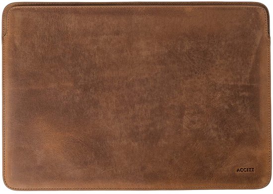 Accezz Laptop Sleeve - Housse pour ordinateur portable adaptée à 16,2 pouces / 16 pouces - Accezz MacBook Leather Sleeve - Marron