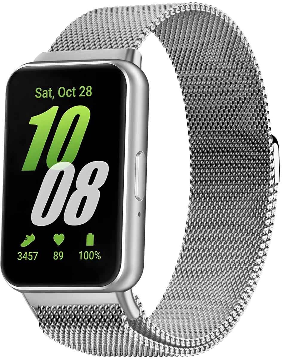 Milanees magnetisch bandje - Geschikt voor Samsung Galaxy Fit 3 - Zilver