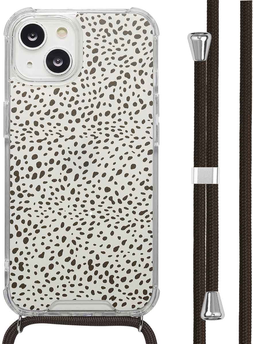 imoshion Hoesje - Geschikt voor Apple iPhone 14 - Design Hoesje met Koord - Desert Dots