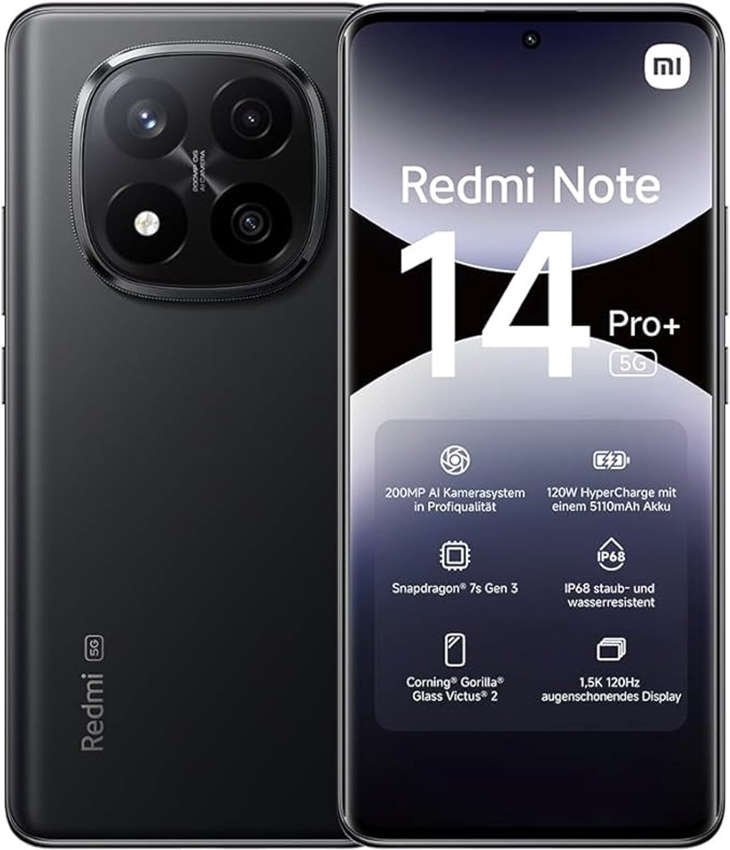 Xiaomi Redmi Note 14 Pro+ - 5G - 12GB/256GB - Midnight Zwart