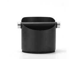 Sanorum Koffieafvalbak - RVS - Mini-bak voor koffiedik - Geschikt voor koffiemachines - Opvangbak - Gemakkelijk schoon te maken en op te bergen - Koffie schoonmaken - Keukenaccessoires - Inclusief verwijderbare tapstaaf - Koffiebenodigdheden - Zwart