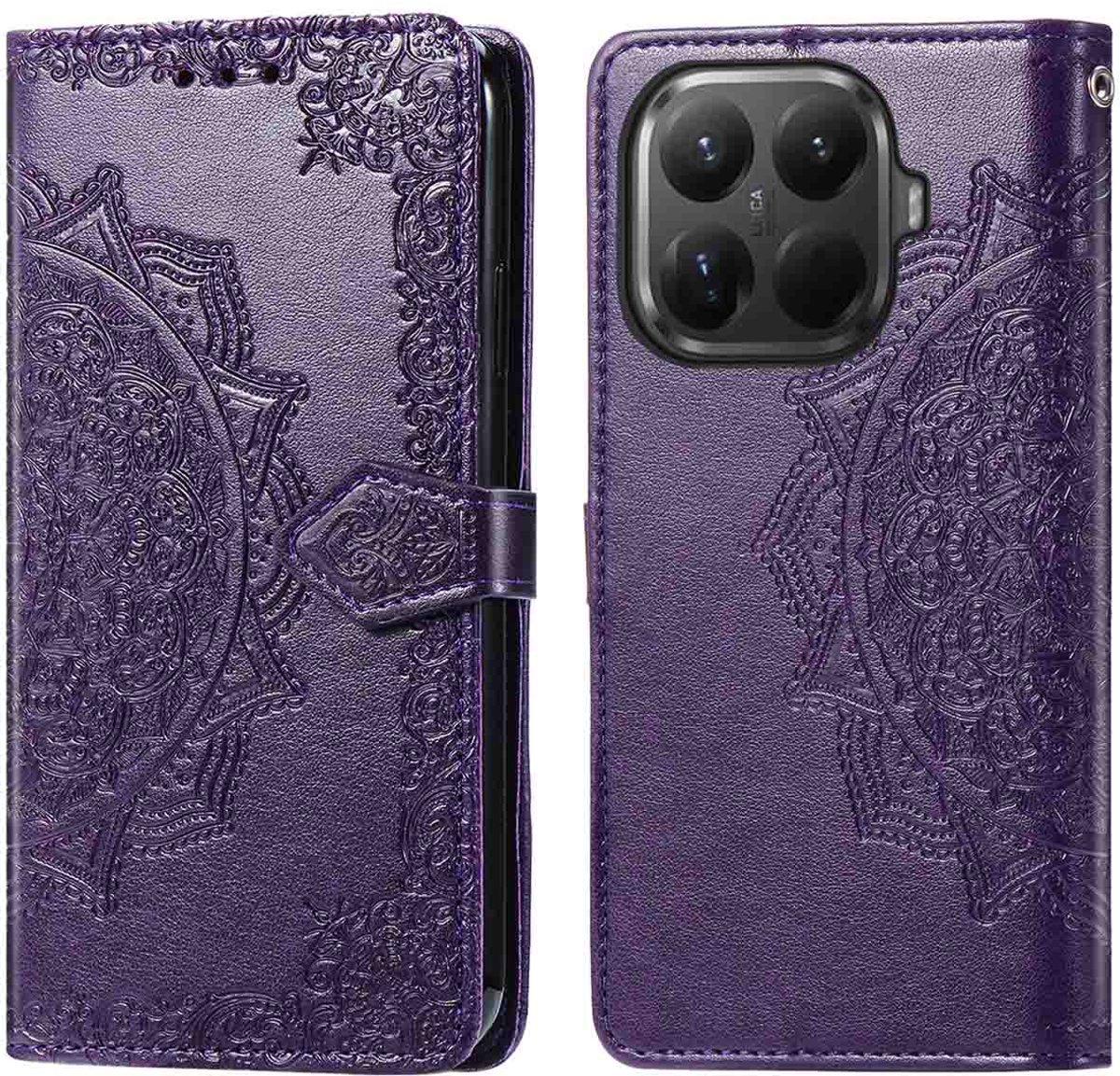 imoshion Hoesje - Geschikt voor Xiaomi 15T Pro - Mandala Bookcase - Paars