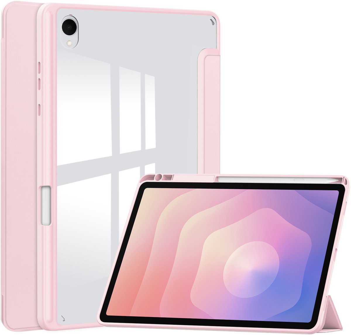 imoshion Tablet Hoes - Geschikt voor Samsung Galaxy Tab S11 - Trifold Hardcase Bookcase - Roze