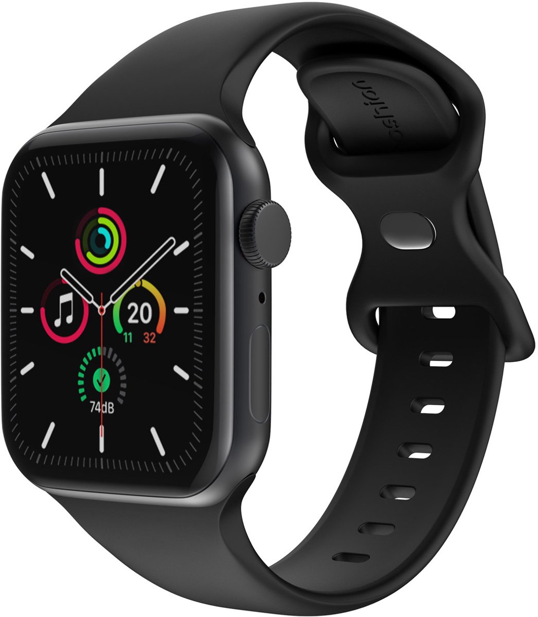 iMoshion Siliconen⁺ bandje voor de Apple Watch Series 1 / 2 / 3 / 4 / 5 / 6 / 7 / 8 / 9 / SE - 38 / 40 / 41 mm - Zwart - Maat S/M