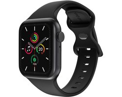 Siliconen⁺ bandje - Geschikt voor Apple Watch 1, 2, 3, 4, 5, 6, 7, 8, 9, 10, 11 (42 mm), SE - 38/40/41 mm - Zwart