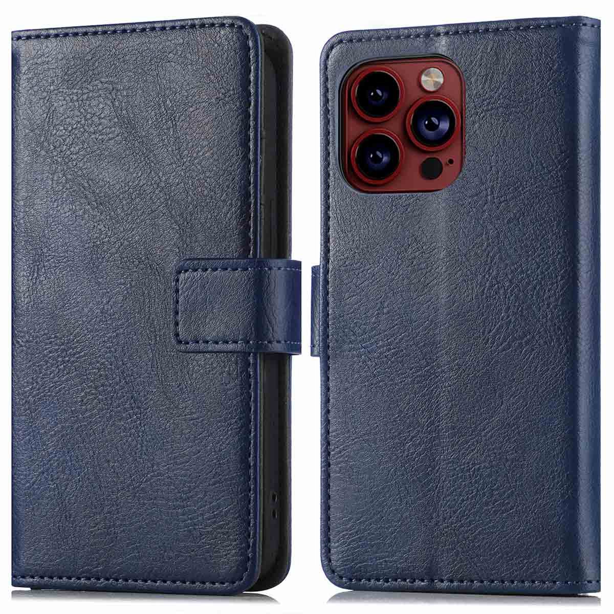 imoshion Hoesje - Geschikt voor Apple iPhone 15 Pro - Luxe Bookcase - Donkerblauw