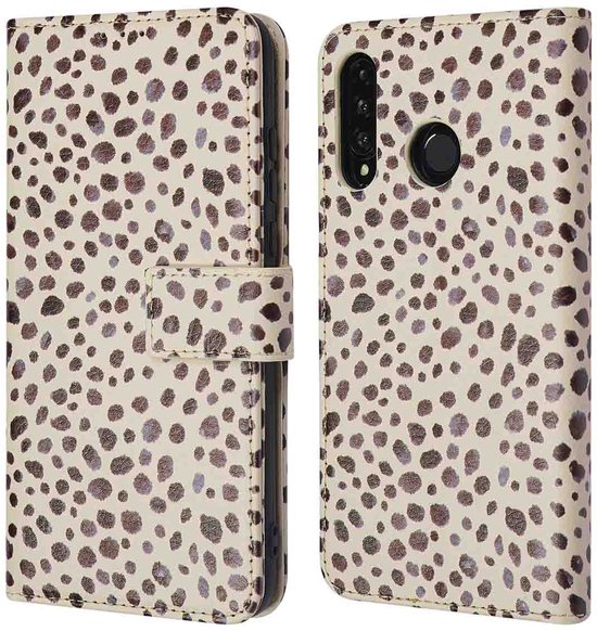 Coque Huawei P30 Lite avec porte-cartes - iMoshion Design Bookcase smartphone - Multicolore / Pois Noirs et White