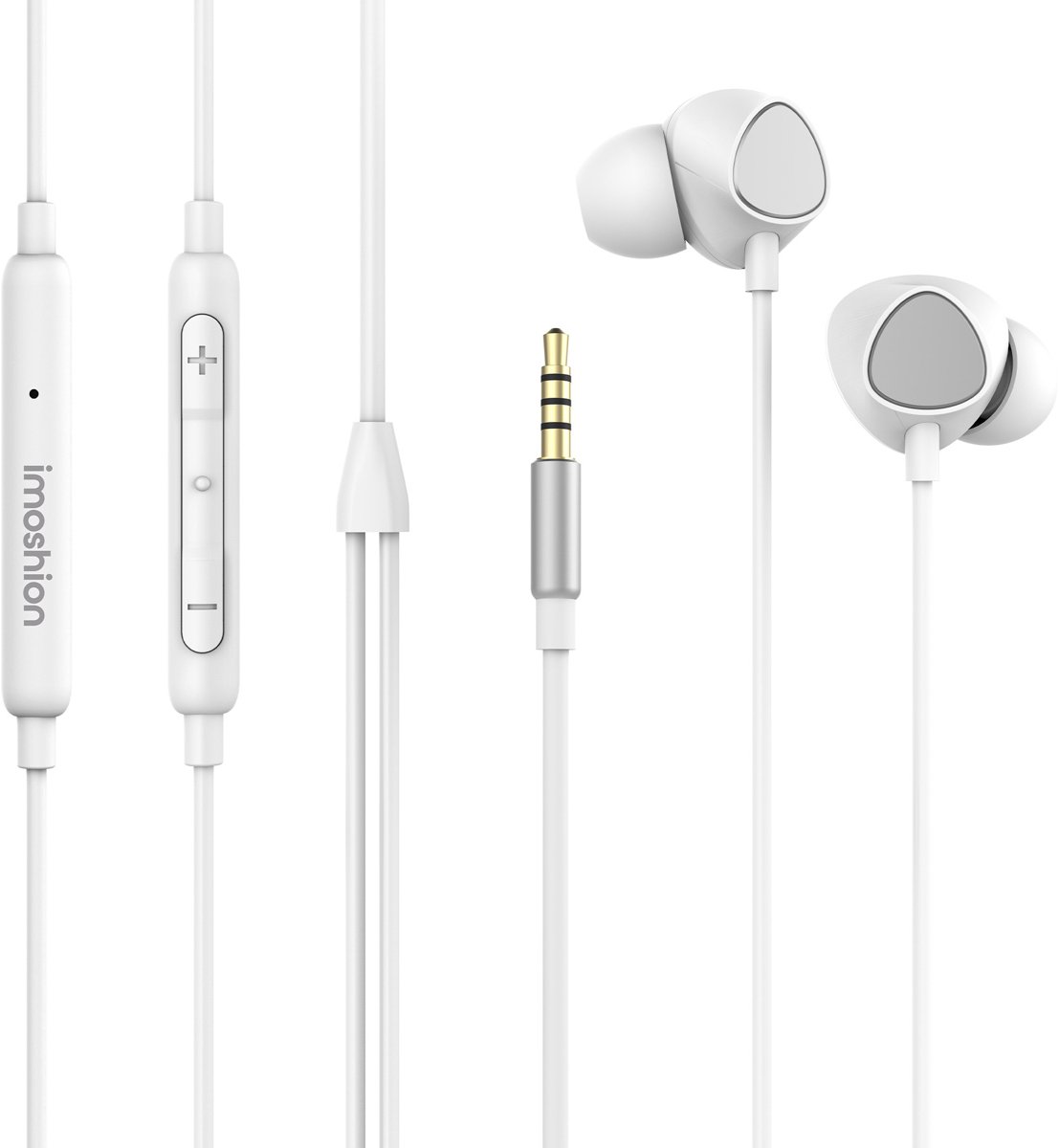 iMoshion In-Ear Oordopjes - Oortjes met Draad en Microfoon - Earbuds met AUX / 3.5mm Jack aansluiting - Wit