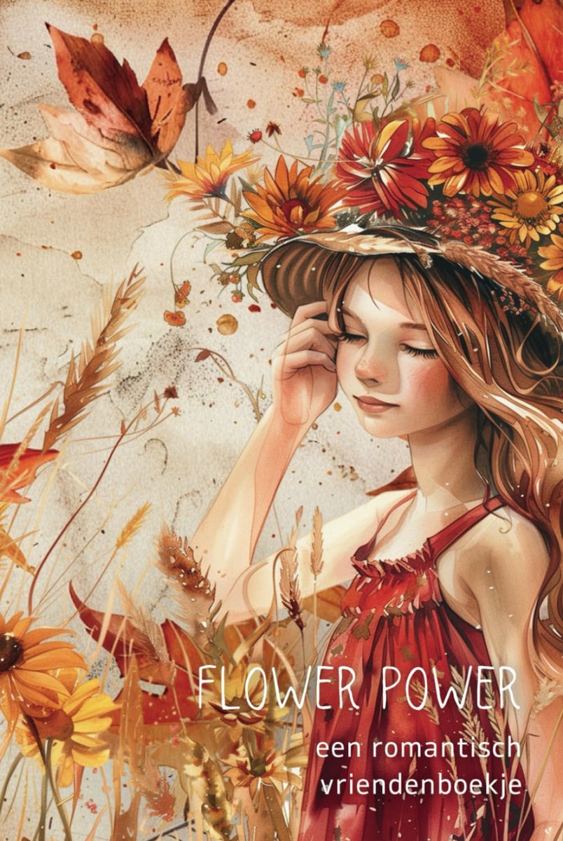 Romantisch Vriendenboekje met Waterverf Prints van Natuur en Bloemen