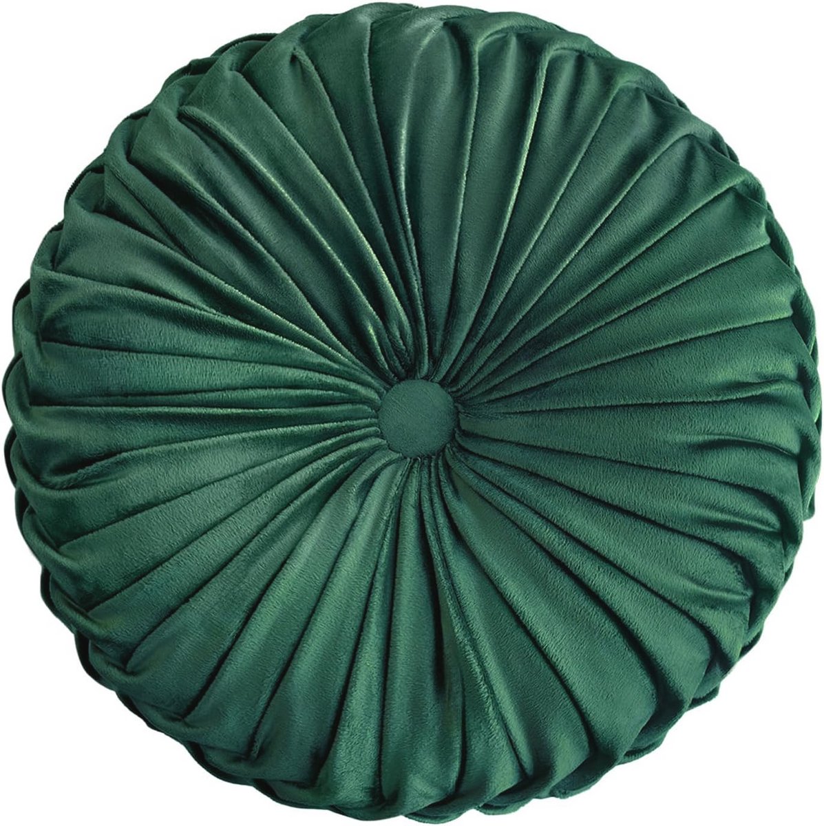 Rond Fluwelen Sierkussen voor Bank, Stoel en Bed - Smaragdgroen Decoratiekussen