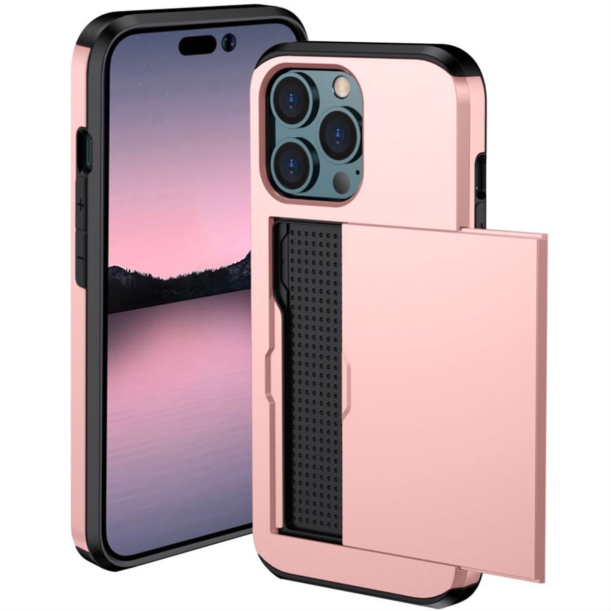 imoshion Hoesje met Pasjeshouder - Geschikt voor Apple iPhone 14 Pro - Rosé Goud