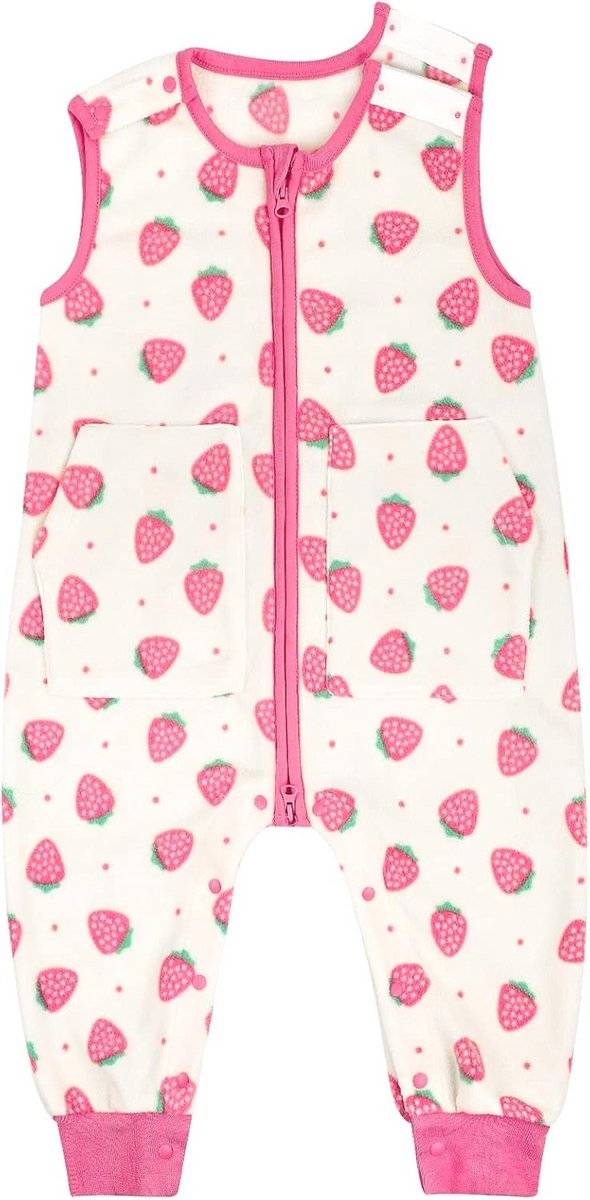 Slaapzak met Voeten voor Baby's en Kinderen - 1 TOG Microfleece, Mouwloos, Ideaal voor Actieve Peuters