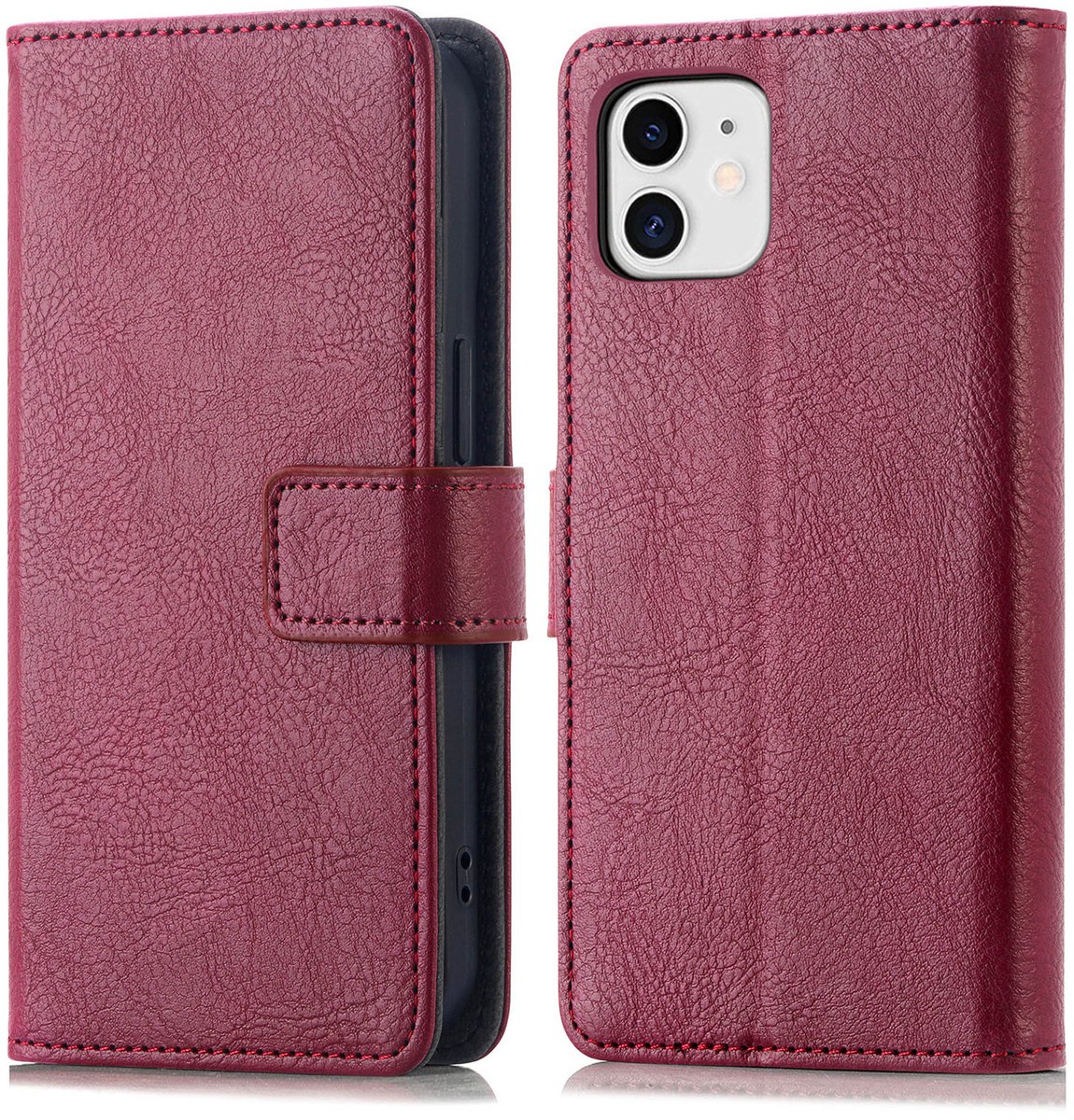 imoshion Hoesje - Geschikt voor Apple iPhone 11 - Luxe Bookcase - Bordeaux