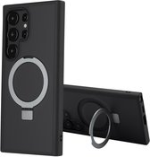 Accezz Coque adaptée pour Samsung Galaxy S24 Ultra - Accezz Ring Stand Back Cover adaptée pour MagSafe - Zwart