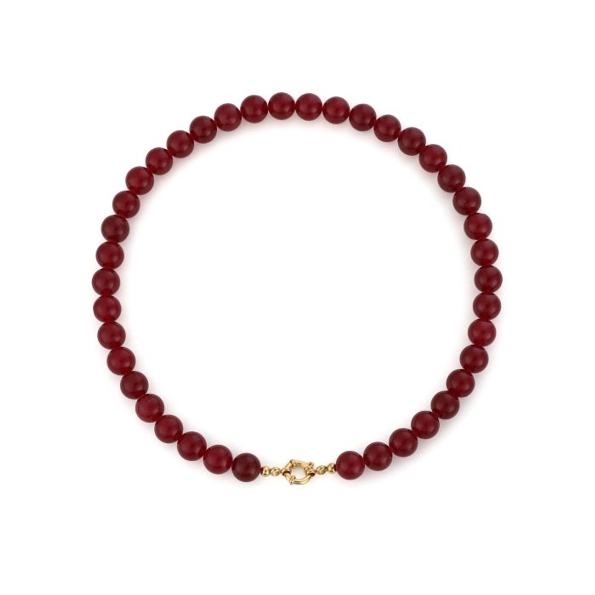 Bijoutheek Collier Kralen Stenen Bordeaux