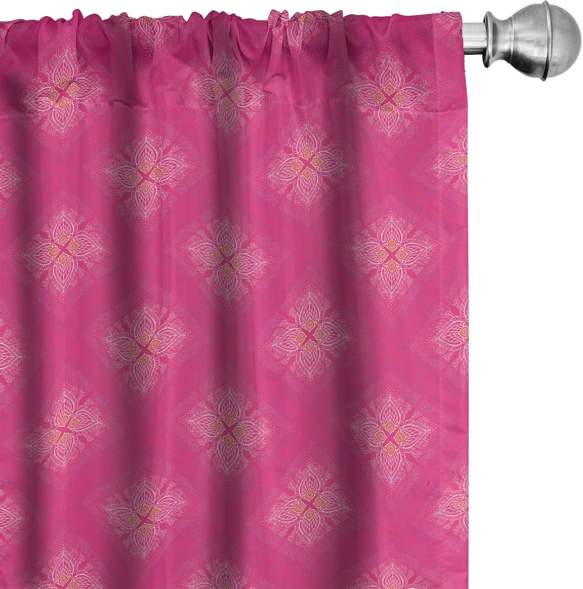 ABAKUHAUS Abstrakt Surreal Voorhangen – 2x75x245 cm – knalroze – Mikrofaser Hot Pink