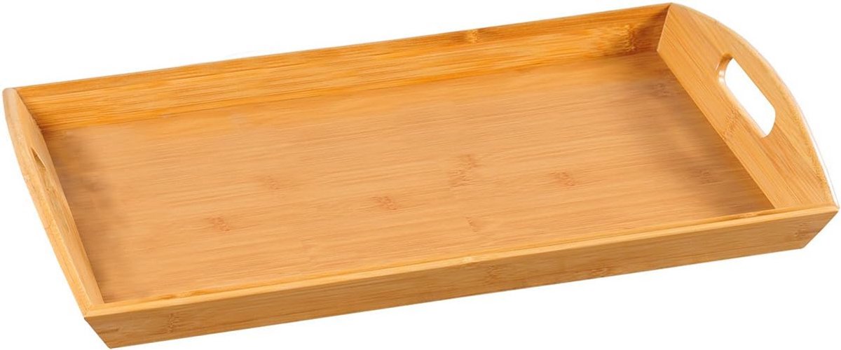 Grote serveerschaal van bamboe 48 x 31 cm voor hapjes en maaltijden