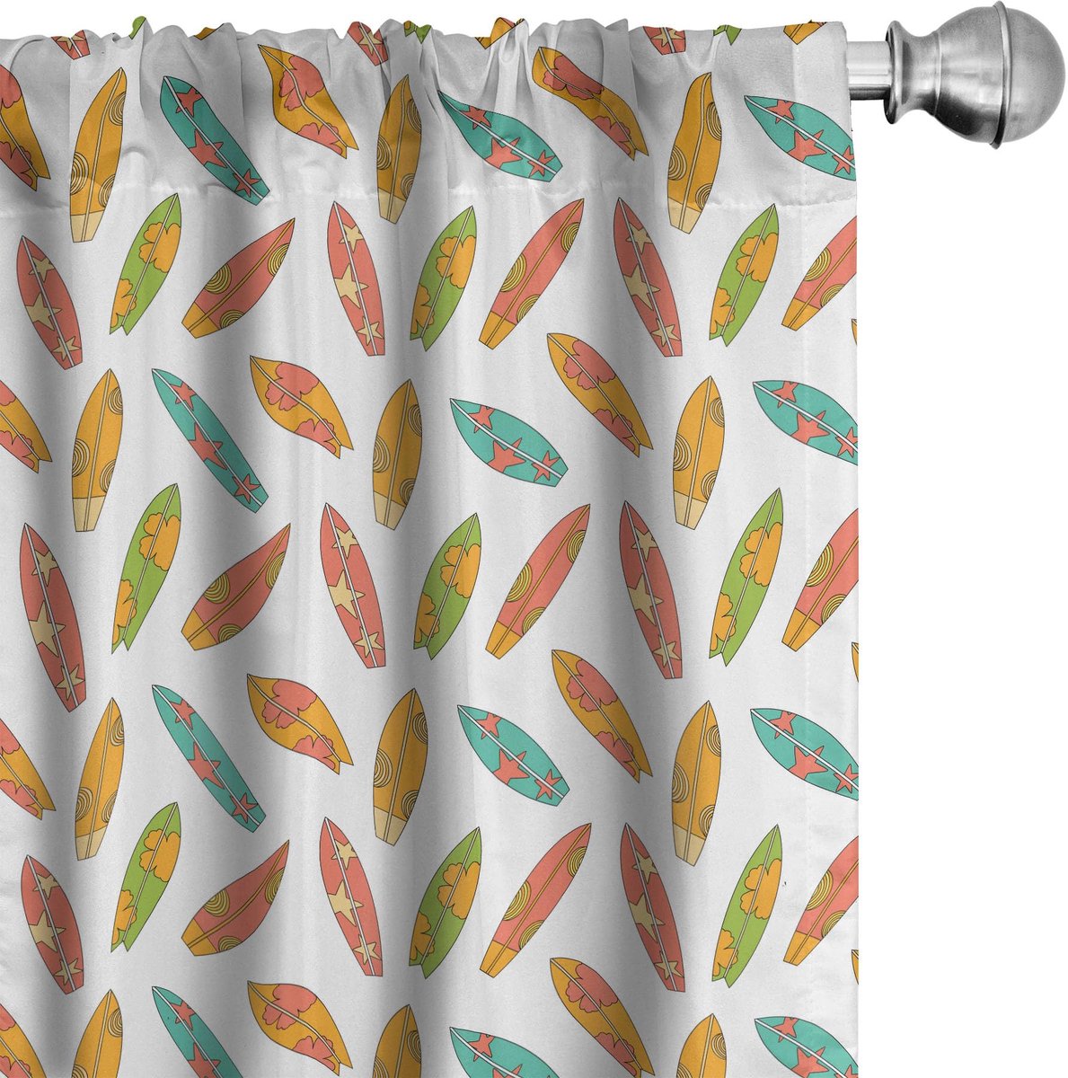 ABAKUHAUS Surfplank Voorhangen – Geometrische Panelen – 2x75x245 cm – Microvezel Meerkleurig Mehrfarbig