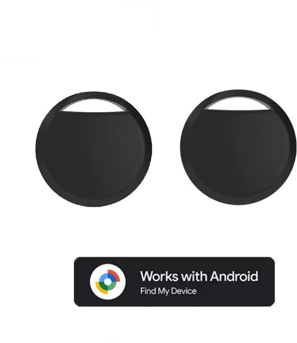 BlueTime - 2 stuks - Slimme Bluetooth Tag - Draadloze Sleutelhanger Tag met Geluidssignaal, Locatie delen & Lost Mode – Ideaal voor Sleutels, Portemonnee & Bagage - Geschikt voor Android Find My Device