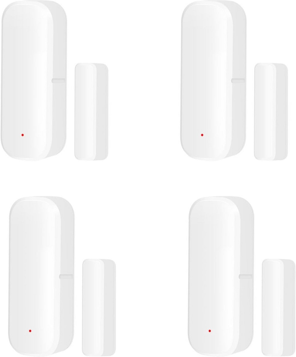 4-Pack Slimme WiFi Deursensor - Magnetische Contact Sensor met Real-time App Meldingen