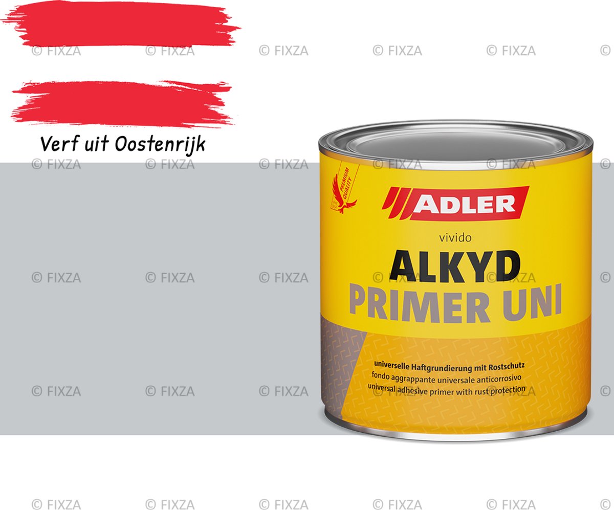ADLER Alkyd Primer Uni – grijs – 375 ml – 1K Hechtprimer & Roestwerende Metaalgrondverf voor IJzer, Staal, Zink, Aluminium & Kunststoffen – Sneldrogend – Binnen/Buiten