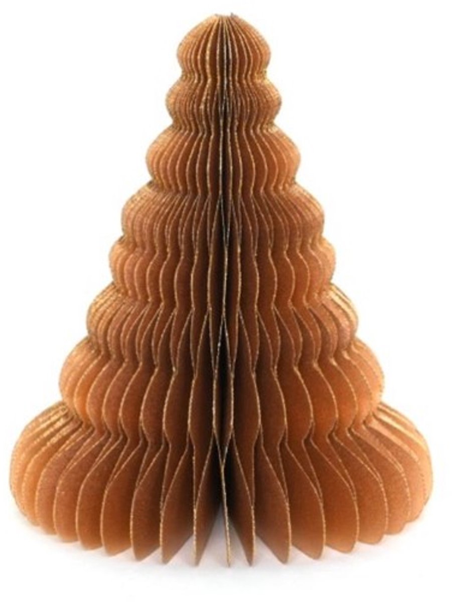 Only Natural kerstboom - Honeycomb - Met gouden glitters - 25 cm