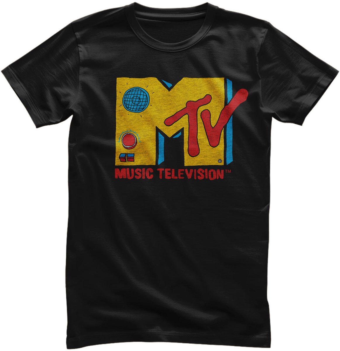 MTV Radio Transistor Logo T-Shirt 2XL Zwart