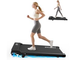 Draagbare loopband met 7% helling - Elektrische loopband - Wandelpad 1-8 km/u - 2.5HP - Met afstandsbediening en LCD-scherm - Zwart