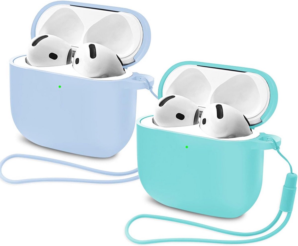 Beschermhoes voor de 4e Generatie Draadloze Oortelefoons (2 Stuks, Blauw/Groen)