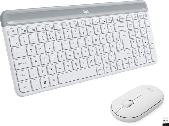vredig aankomen in stand houden Logitech MK470 Slim Combo - Draadloos toetsenbord en muis - Wit - AZERTY |  bol.com