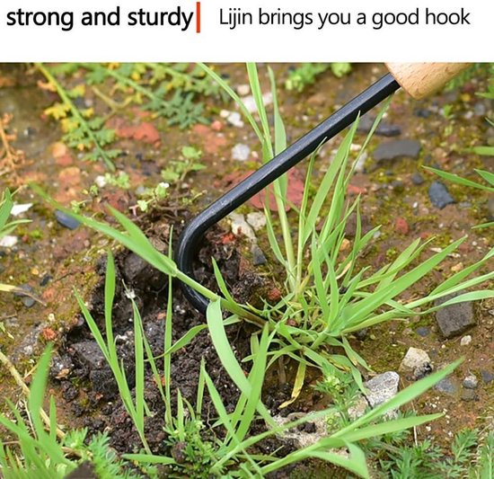 Weeding Hook - Houten Handgreep - Bonsai Tools - Tuin Gereedschap voor Buiten - Graaf Cultivator - Onkruidverwijdering — afbeelding 3