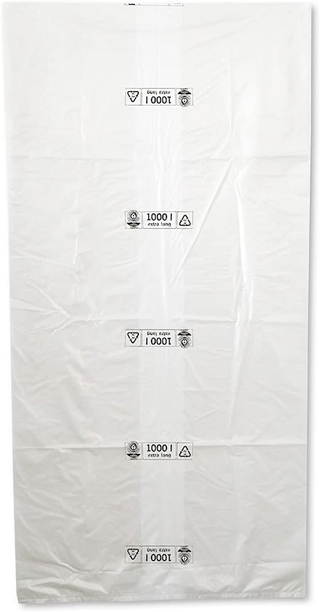 Extra Sterke Transparante Afvalzakken 1000L - 100% Gerecycled Materiaal