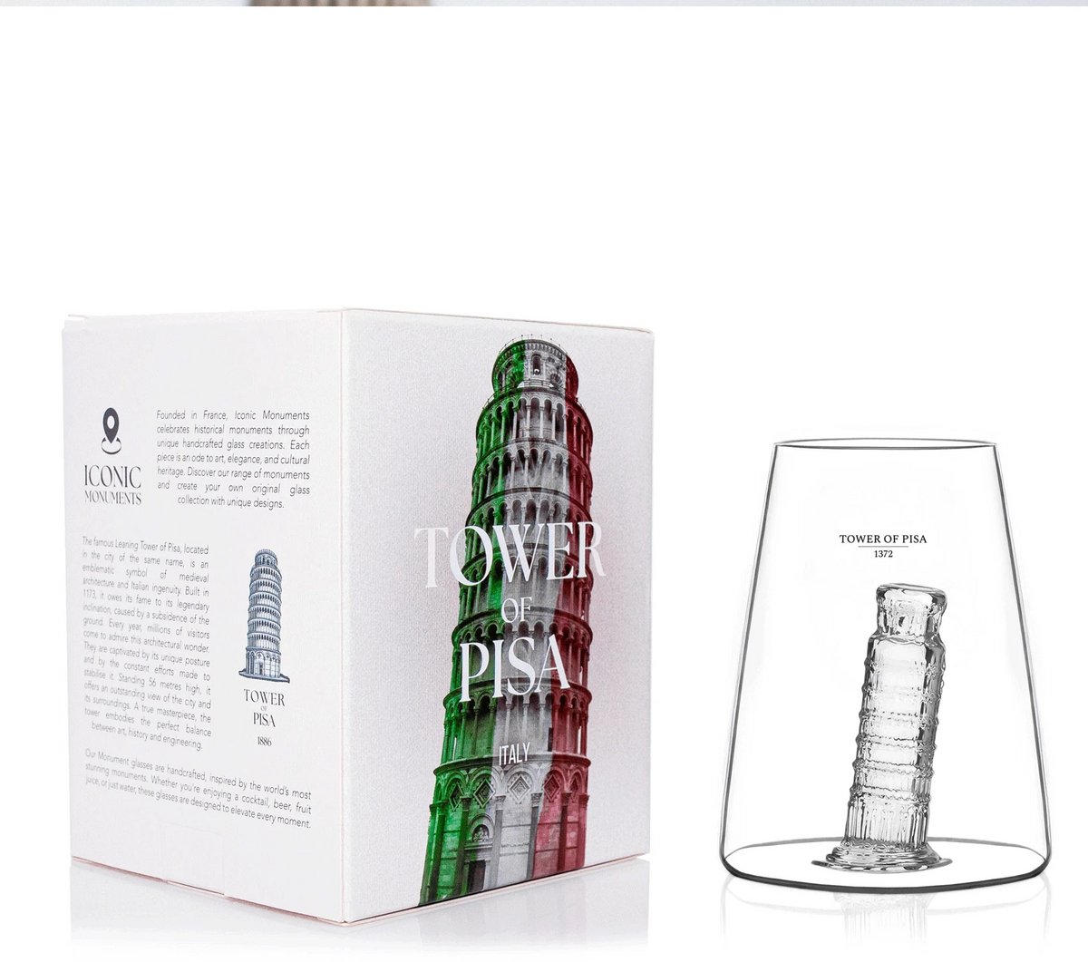 Alaskanmaker - Design Glas Iconic Monument - Toren Van Pisa - 1 Stuk