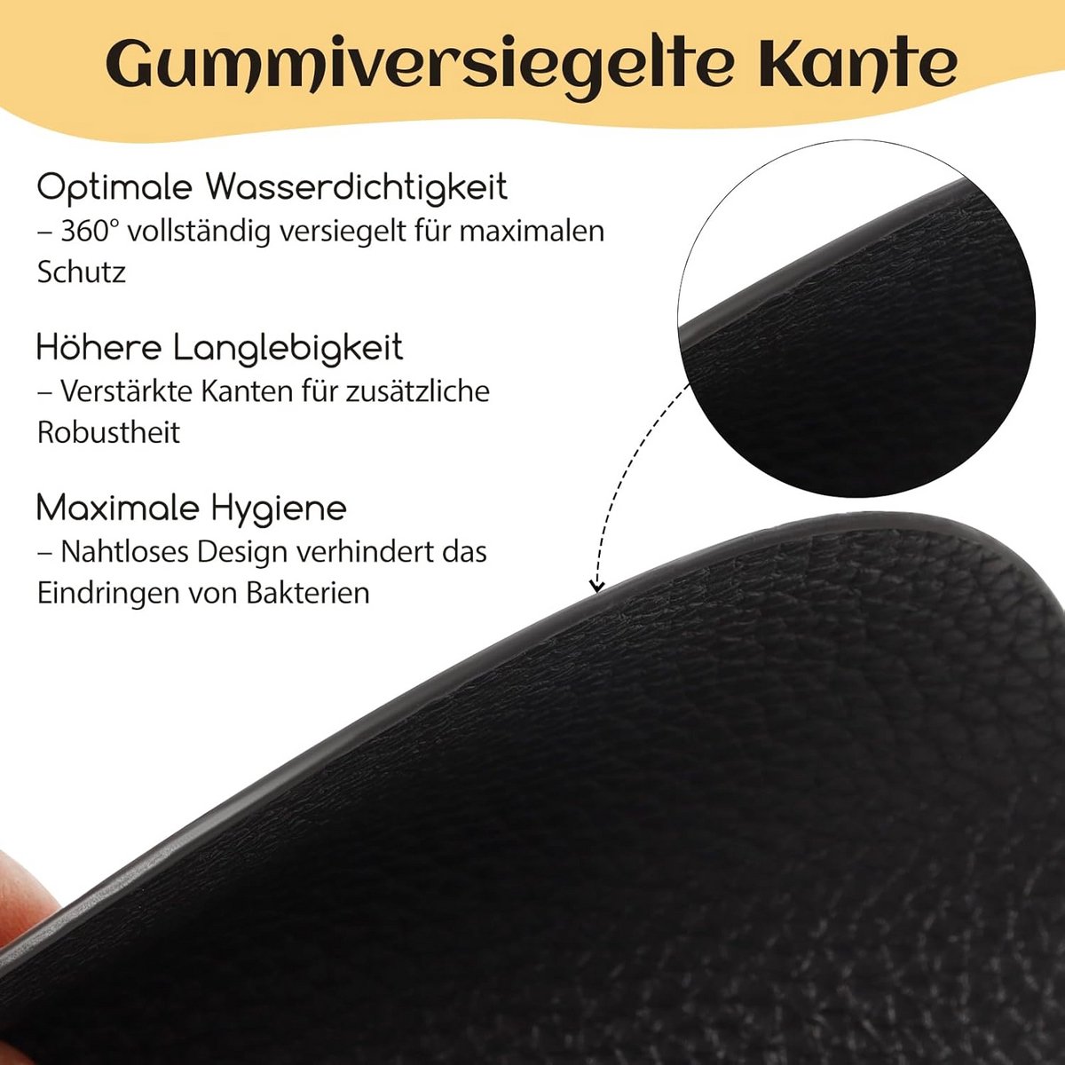 Set van 12 Luxe Onderzetters - Dubbelzijdig Kunstleer - Zwart