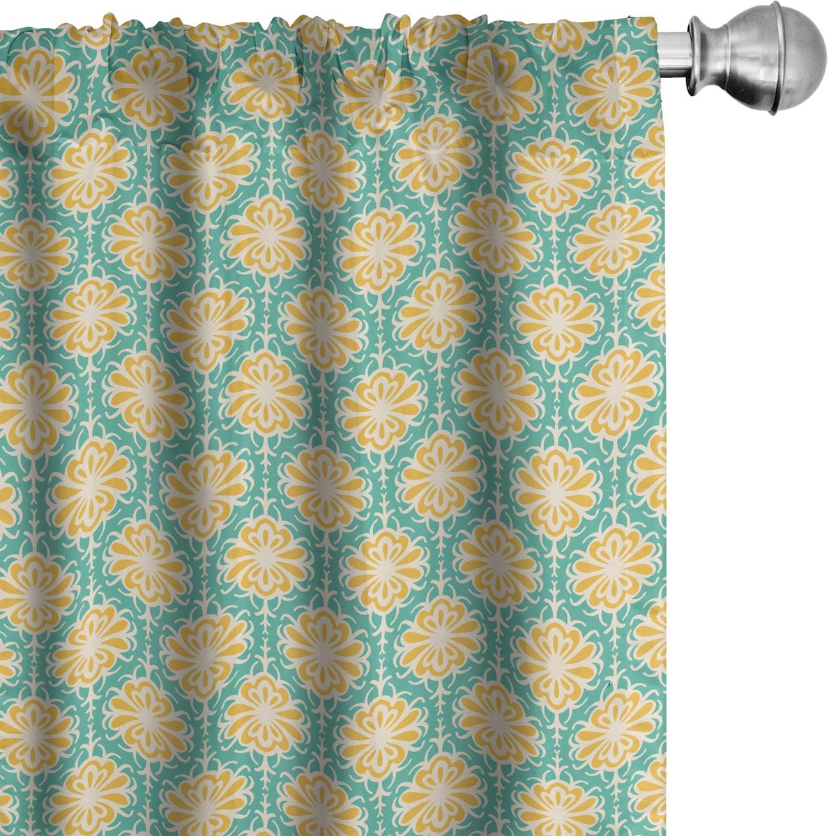 ABAKUHAUS gordijnen – 2x75x175 cm – microvezel – zeegroen-beige Zee Groen